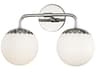 Mitzi Paige 2-Light Polished Nickel White Glass Vanity Light