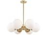 Mitzi Paige 6-Light Aged Brass Glass Globe Chandelier
