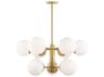 Mitzi Paige 9-Light Aged Brass White Glass Globe Chandelier