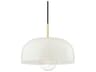 Mitzi Avery 1-Light Aged Brass Cream White Dome Pendant