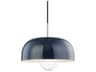 Mitzi Avery 1-Light Polished Nickel Navy Blue Dome Pendant