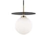 Mitzi Ellis 1-Light Aged Brass Black Glass LED Globe Mini Pendant