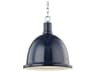 Mitzi Blair 1-Light Polished Nickel Navy Blue Dome Pendant