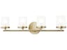 Mitzi Ryan 4-Light Aged Brass Glass Vanity Light