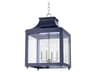 Mitzi Leigh 4-Light Polished Nickel Navy Clear Glass Candelabra Lantern Chandelier