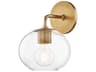 Mitzi Margot 1-Light Aged Brass Glass Wall Sconce