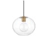 Mitzi Margot 1-Light Aged Brass Glass Globe Pendant