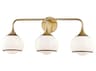 Mitzi Reese 3-Light Aged Brass Glass Vanity Light