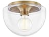 Mitzi Grace 1-Light Aged Brass Glass Dome Flush Mount