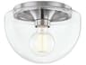 Mitzi Grace 1-Light Polished Nickel Glass Dome Flush Mount