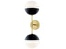 Mitzi Renee 2-Light Aged Brass Black Glass Wall Sconce