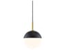 Mitzi Renee 1-Light Aged Brass Black Glass Globe Mini Pendant