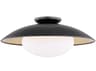 Mitzi Cadence 1-Light Black Lustro Gold Leaf Combo Glass Round Semi Flush Mount