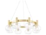 Mitzi Harlow 8-Light Aged Brass Glass Round Chandelier