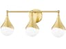 Mitzi Ariana 3-Light Aged Brass Glass LED Vanity Light