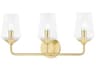 Mitzi Kayla 3-Light Aged Brass Glass Vanity Light