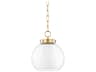 Mitzi Sasha 1-Light Aged Brass Glass Globe Geometric Mini Pendant