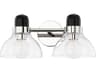 Mitzi Camile 2-Light Polished Nickel Glass Vanity Light