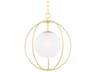 Mitzi Lyla 1-Light Aged Brass Glass Globe Pendant