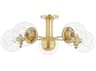 Mitzi Meadow 5-Light Aged Brass Glass Globe Semi Flush Mount