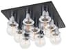 Mitzi Brandi 9-Light Polished Chrome Soft Black Flush Mount