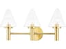 Mitzi Connie 3-Light Aged Brass Glass Vanity Light
