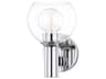 Mitzi Leslie 1-Light Polished Chrome Glass Wall Sconce