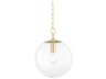 Mitzi Juliana 1-Light Aged Brass Glass Globe Mini Pendant