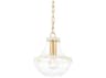 Mitzi Alaina 1-Light Aged Brass White Glass Mini Pendant