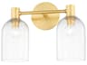 Mitzi Paisley 2-Light Aged Brass Glass Vanity Light