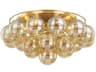 Mitzi Mimi 6-Light Aged Brass Glass Globe Flush Mount