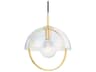 Mitzi Meriah 1-Light Aged Brass Glass Dome Pendant