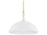 Mitzi Camille 1-Light Aged Brass White Dome Pendant