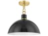 Mitzi Camille 1-Light Aged Brass Black Dome Pendant