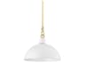 Mitzi Camille 1-Light Aged Brass White Dome Pendant