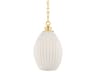 Mitzi Hillary 1-Light Aged Brass Glass Mini Pendant