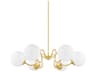 Mitzi Havana 6-Light Aged Brass Glass Globe Chandelier