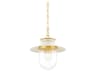 Mitzi Nori 1-Light Aged Brass White Glass Pendant