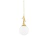 Mitzi Victoria 1-Light Vintage Gold Leaf Glass Globe Mini Pendant