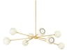 Mitzi Saylor 8-Light Aged Brass Soft Cream Chandelier