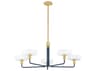 Mitzi Aston 5-Light Aged Brass Slate Blue Chandelier
