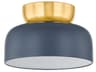 Mitzi Batya 1-Light Aged Brass Slate Blue Flush Mount