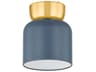 Mitzi Batya 1-Light Aged Brass Slate Blue Flush Mount