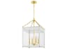 Mitzi Rosalie 4-Light Aged Brass Soft Cream Lantern Pendant