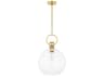 Mitzi Catrine 1-Light Aged Brass Globe Pendant