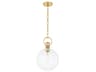 Mitzi Catrine 1-Light Aged Brass Globe Mini Pendant