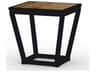 MamaGreen Bondi Quick Ship Aluminum Iron Black Square Teak Top Outdoor Side Table