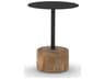 MamaGreen Glyph Quick Ship Aluminum Teak Round Low Table