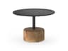 MamaGreen Glyph Quick Ship Aluminum Teak Round Low Table