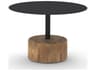 MamaGreen Glyph Quick Ship Aluminum Teak Round Low Table